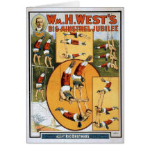 Carte vintage d'affiche de cirque de KRW