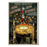 Carte vintage d'affiche de cirque de KRW - customi