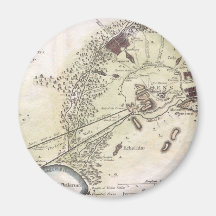 Carte vintage d'Athènes (1784) Aimant Pour Réfrigérateur