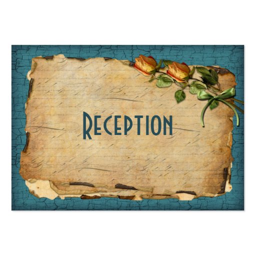 Carte vintage de clôture de réception - Teal Modèle De Carte De Visite