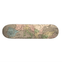 Carte vintage de l'empire romain (1838) skateboard customisable