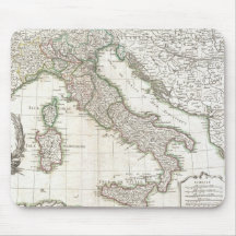 Carte vintage de l'Italie (1770) Tapis De Souris