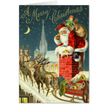Carte vintage de Père Noël de Noël