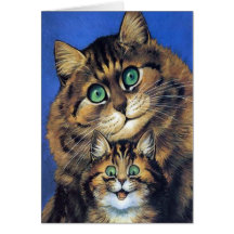 Carte vintage de portrait de famille de chat