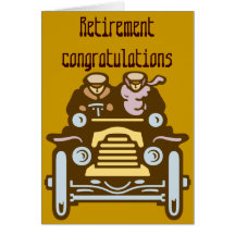 Carte vintage de retraite de voiture