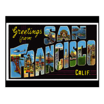 Carte vintage de San Francisco Carte Postale