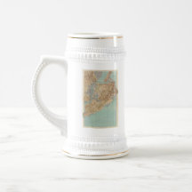 Carte vintage de Staten Island (1891) Tasses À Café