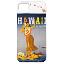 Carte vintage d'îles hawaïennes d'art de danse pol coques iPhone 5