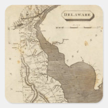Carte vintage du Delaware (1804) Stickers Carrés