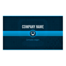 Carte visite - Professionnel informatique bleue v1 Cartes De Visite Personnelles