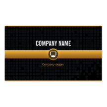 Carte visite - Professionnel informatique jaune v2 Cartes De Visite Personnelles