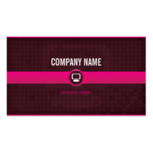 Carte visite - Professionnel informatique rose v1 Modèles De Cartes De Visite