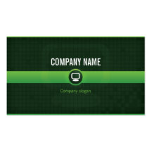 Carte visite - Professionnel informatique verte v1 Modèle De Carte De Visite
