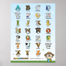 Cartel de los Alphabetimals - española de Versión Posters