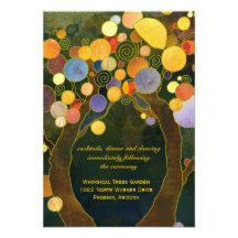 Cartes à la mode de réception de mariage d'arbres  invitation personnalisée