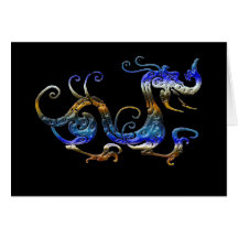 Cartes asiatiques d'art de DRAGON BLEU