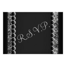 Cartes blanches du noir RSVP de coeurs d'inséparab Faire-part