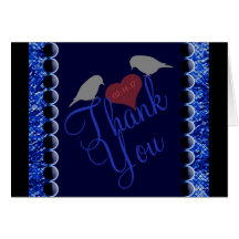 Cartes bleues de Merci de mariage de coeurs d'insé