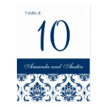 Cartes bleues de nombre de Tableau de mariage dama Carte Postale