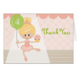 Cartes blondes de Merci d'anniversaire de ballerin
