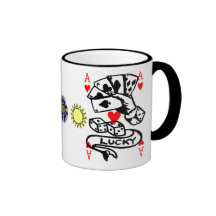 Cartes chanceuses tasses à café