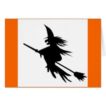 Cartes classiques de Halloween d'ombre de sorcière