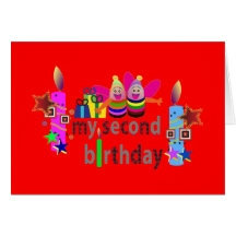 Cartes d'anniversaire animales : Deuxième annivers