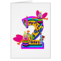 Cartes d'anniversaire animales : Deuxième annivers