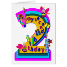Cartes d'anniversaire animales : Deuxième annivers