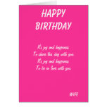 Cartes d'anniversaire de joie et de bonheur-Épouse
