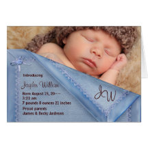 Cartes d'Annoncement de naissance de photo de garç