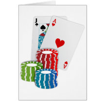 Cartes de Black Jack avec des jetons de poker