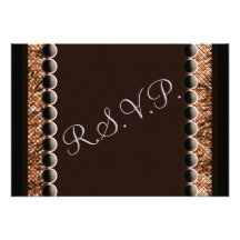 Cartes de Brown RSVP de coeurs d'inséparables Cartons D'invitation