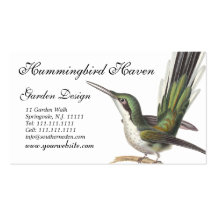 Cartes de colibri, concepteur de jardin, boutique  carte de visite