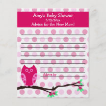 Cartes de conseil personnalisées par baby shower r prospectus personnalisés