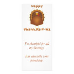 Cartes de dinde de bande dessinée de bon thanksgiv modèle de carte double
