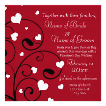 Cartes de faire-part de mariage de Saint-Valentin