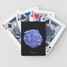 Cartes de jeu bleues d'hortensia jeux de cartes poker