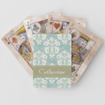 Cartes de jeu bleues et vertes de Bicycle® de dama