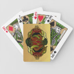 Cartes de jeu celtiques d'ornement de dragon cartes bicycle poker