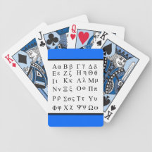 Cartes de jeu d'alphabet grec jeux de 52 cartes