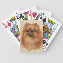 Cartes de jeu de chien de Pomeranian