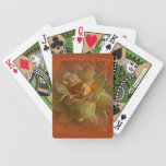 Cartes de jeu encadrées par cuir bronzage de rose  jeux de cartes