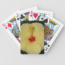 Cartes de jeu jaunes de ketmie