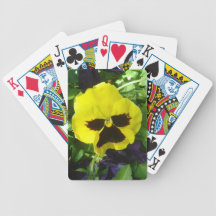 Cartes de jeu jaunes de pensée