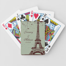 Cartes de jeu sages de faveur de mariage de Tour E Jeu De 52 Cartes
