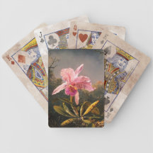 Cartes de jeu vintages d'orchidée