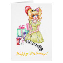Cartes de joyeux anniversaire (jaune)