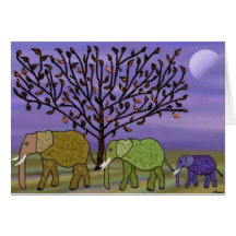 Cartes de lune d'éléphant