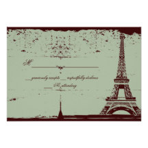Cartes de mariage de Tour Eiffel RSVP Invitations Personnalisées